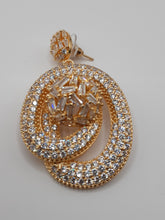 Gold-plated female zirconia circle statement hypoallergenic earrings